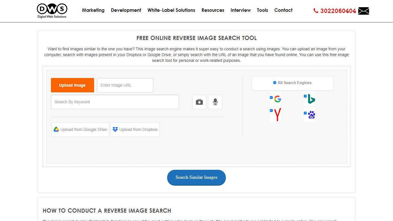Free Online Reverse Image Search Tool - DWS